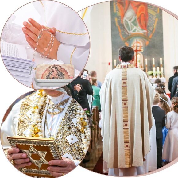 12pcs Virgen De Guadalupe Red Rosary Catholic Necklace with Gift Boxes - Durable - Picture 6 of 7